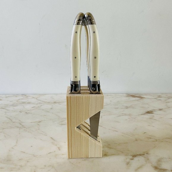 LAGUIOLE Jean Dubost Steak Knives Ivory Handles Set Of 6 - Thiers, France - Picture 7 of 8